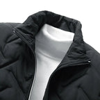 Men's Diamond Quilted Puffer Jacket – Stand Collar Winter Coat