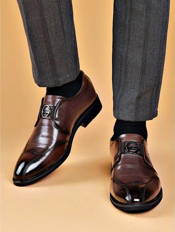 Embroidered Pointed-Toe Oxfords