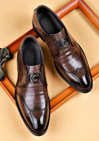 Embroidered Pointed-Toe Oxfords