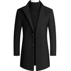 Men’s Classic Stand-Collar Wool-Blend Coat