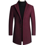 Men’s Classic Stand-Collar Wool-Blend Coat