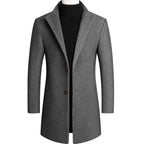 Men’s Classic Stand-Collar Wool-Blend Coat