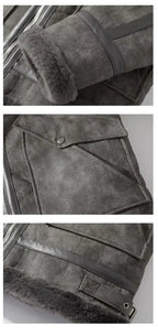 Leather And Integrated Lamb Fur Jacket