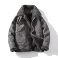 Leather And Integrated Lamb Fur Jacket