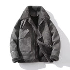 Leather And Integrated Lamb Fur Jacket