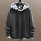 Contrast Detail Casual Pullover Hoodie