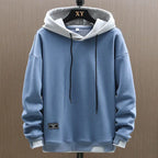 Contrast Detail Casual Pullover Hoodie