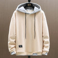 Contrast Detail Casual Pullover Hoodie