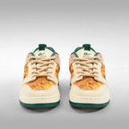 Floral Canvas Retro Sneakers – Cream & Green - Oil Painting
