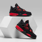 Joe 4 Retro Court Sneakers – Black & Red - Unisex