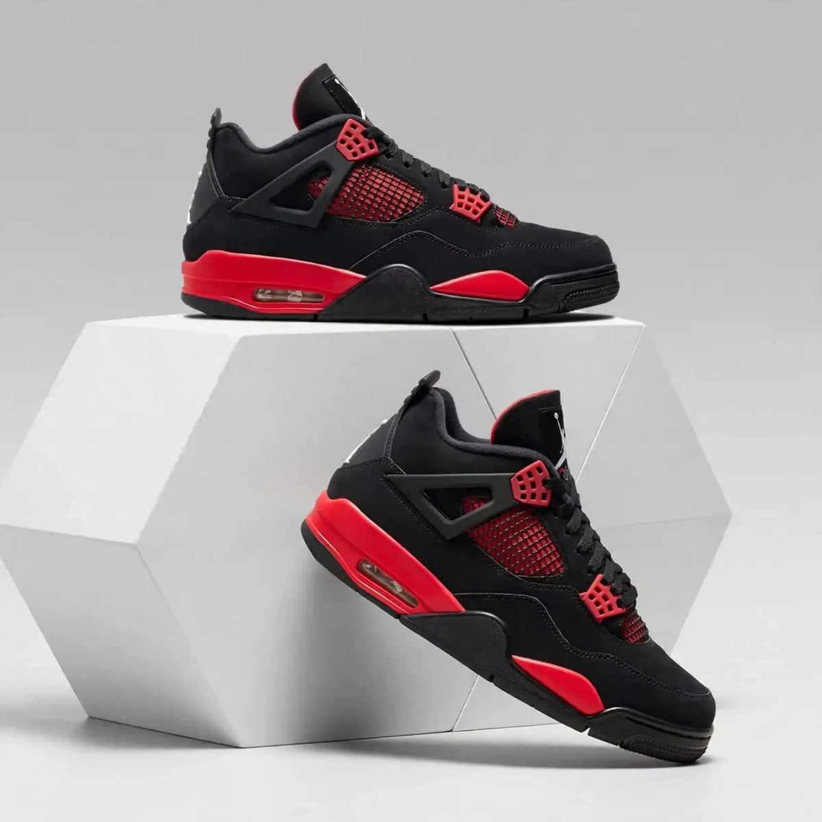 Joe 4 Retro Court Sneakers – Black & Red - Unisex