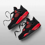 Joe 4 Retro Court Sneakers – Black & Red - Unisex