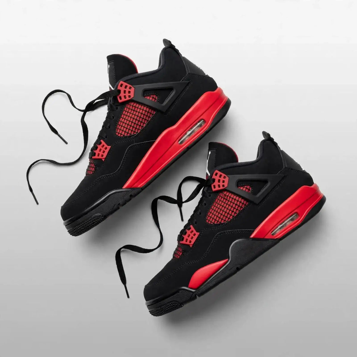 Joe 4 Retro Court Sneakers – Black & Red - Unisex