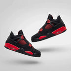 Joe 4 Retro Court Sneakers – Black & Red - Unisex