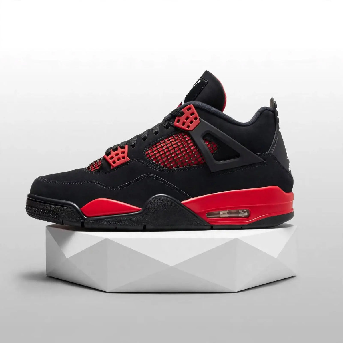 Joe 4 Retro Court Sneakers – Black & Red - Unisex