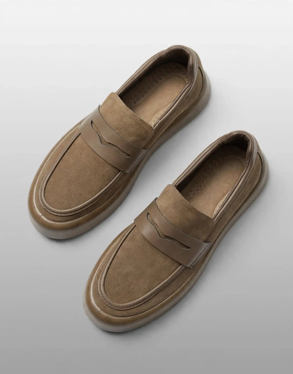Men's Classic Suede-Style Slip-On Loafers – Smart Casual Shoes