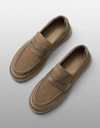 Men's Classic Suede-Style Slip-On Loafers – Smart Casual Shoes