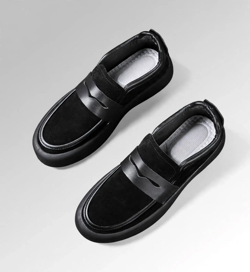 Men's Classic Suede-Style Slip-On Loafers – Smart Casual Shoes