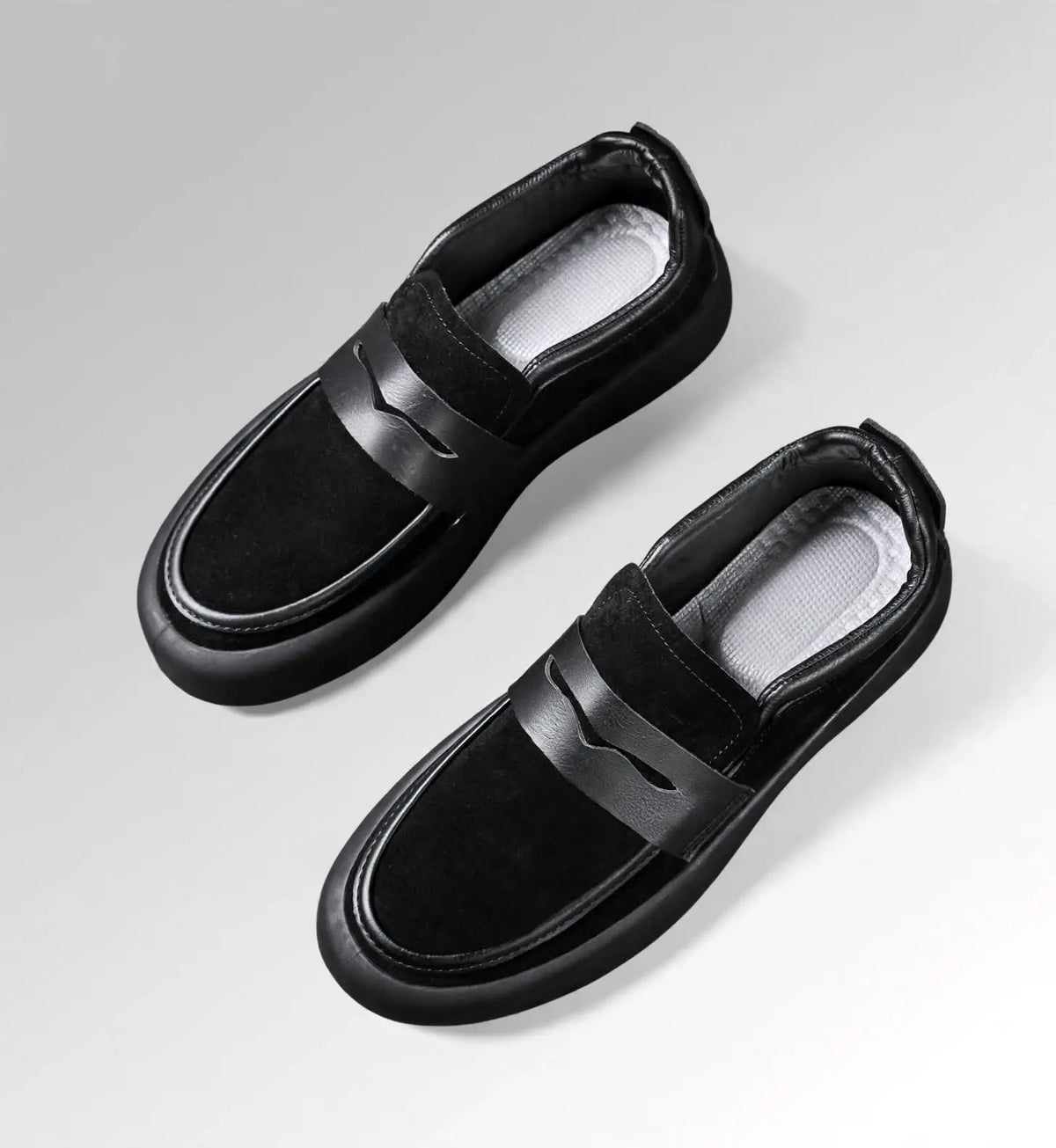 Men's Classic Suede-Style Slip-On Loafers – Smart Casual Shoes