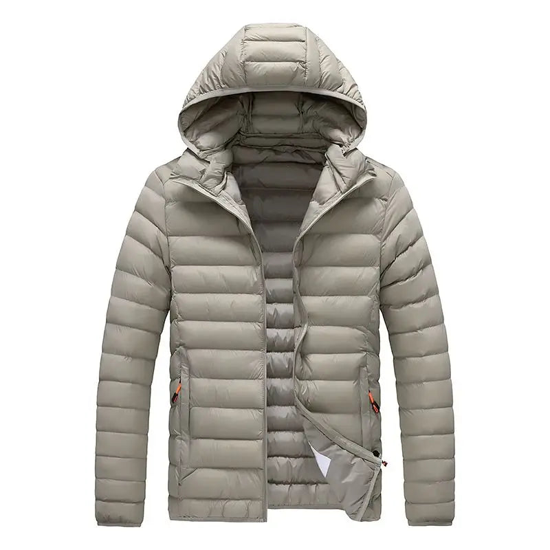 Men’s Slim-Fit Lightweight Hooded Puffer Jacket