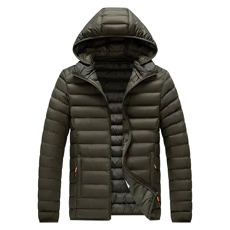 Men’s Slim-Fit Lightweight Hooded Puffer Jacket