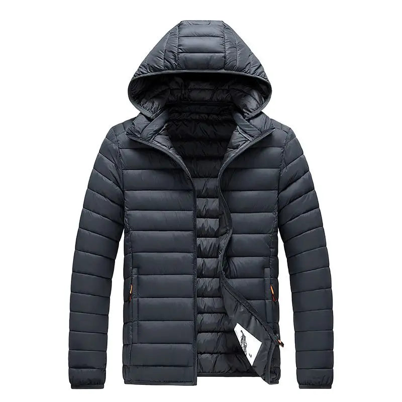 Men’s Slim-Fit Lightweight Hooded Puffer Jacket