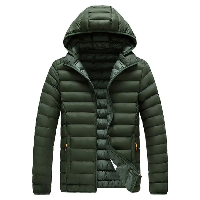 Men’s Slim-Fit Lightweight Hooded Puffer Jacket