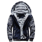 Men's Fleece-Lined Hooded Jacket – Casual Winter Zip-Up Coat