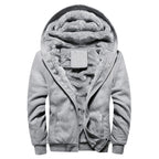 Men's Fleece-Lined Hooded Jacket – Casual Winter Zip-Up Coat