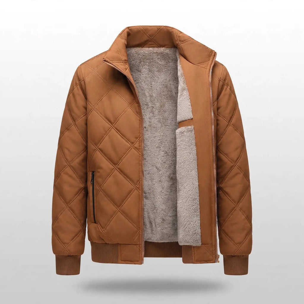 Diamond Lux Men's Fleece-Lined Quilted Jacket