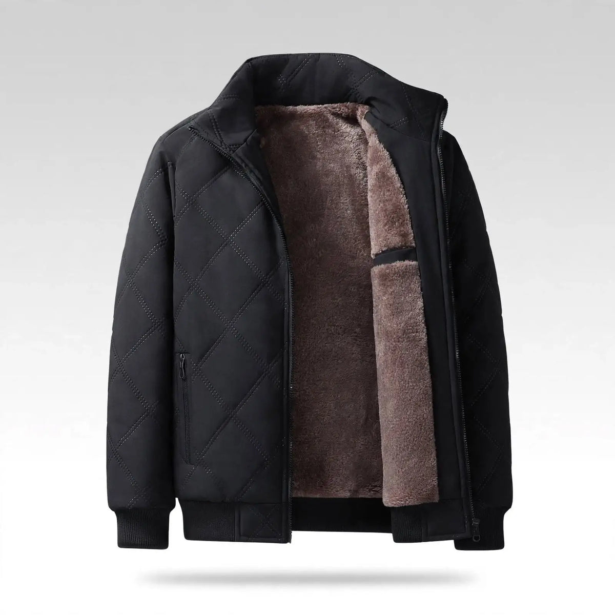 Diamond Lux Men's Fleece-Lined Quilted Jacket