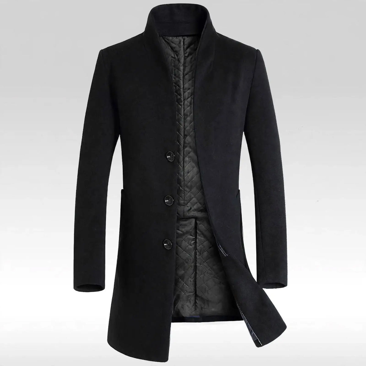 Urban Class Men's Quilted-Lining Long Coat