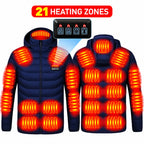 Thermo Core Smart Heated Hooded Jacket – Up to 21 Heating Zones