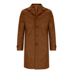 Men’s Classic Long Coat – Single-Breasted Overcoat