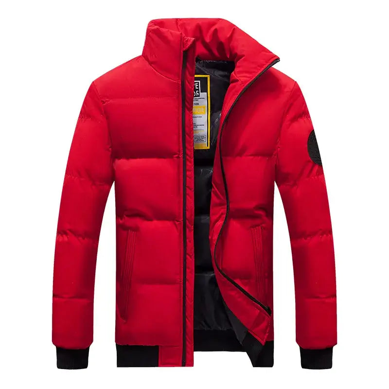 Men's Thick Puffer Jacket – High Collar Winter Coat