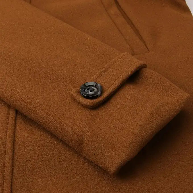 Men’s Classic Long Coat – Single-Breasted Overcoat