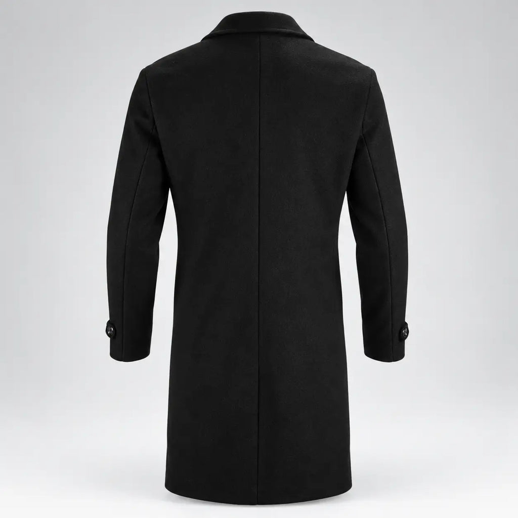 Men’s Classic Long Coat – Single-Breasted Overcoat