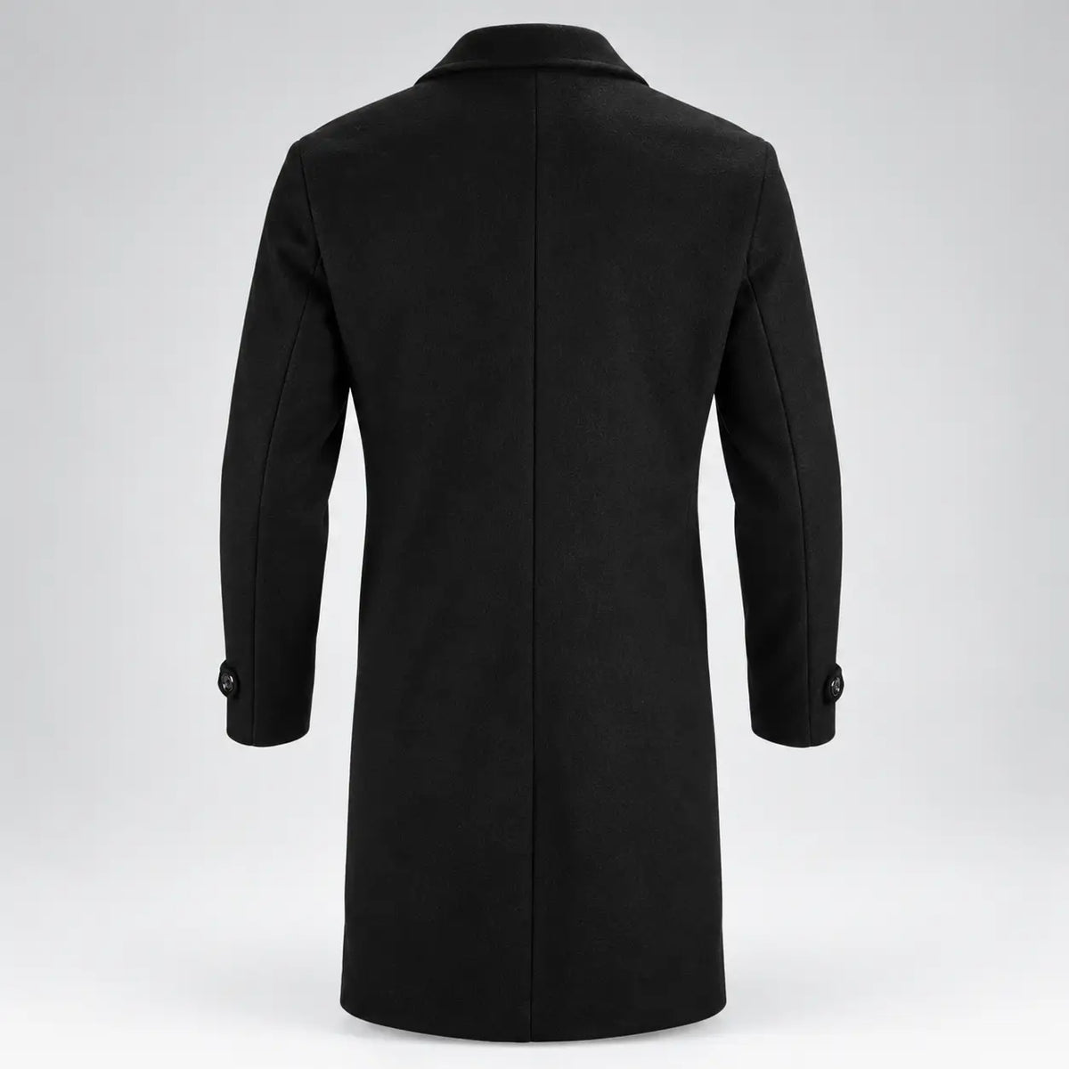 Men’s Classic Long Coat – Single-Breasted Overcoat