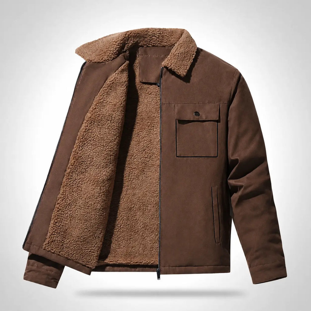 Suede Craft Men's Sherpa-Collar Jacket