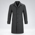 Men’s Classic Long Coat – Single-Breasted Overcoat