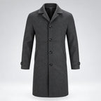 Men’s Classic Long Coat – Single-Breasted Overcoat