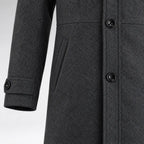Men’s Classic Long Coat – Single-Breasted Overcoat