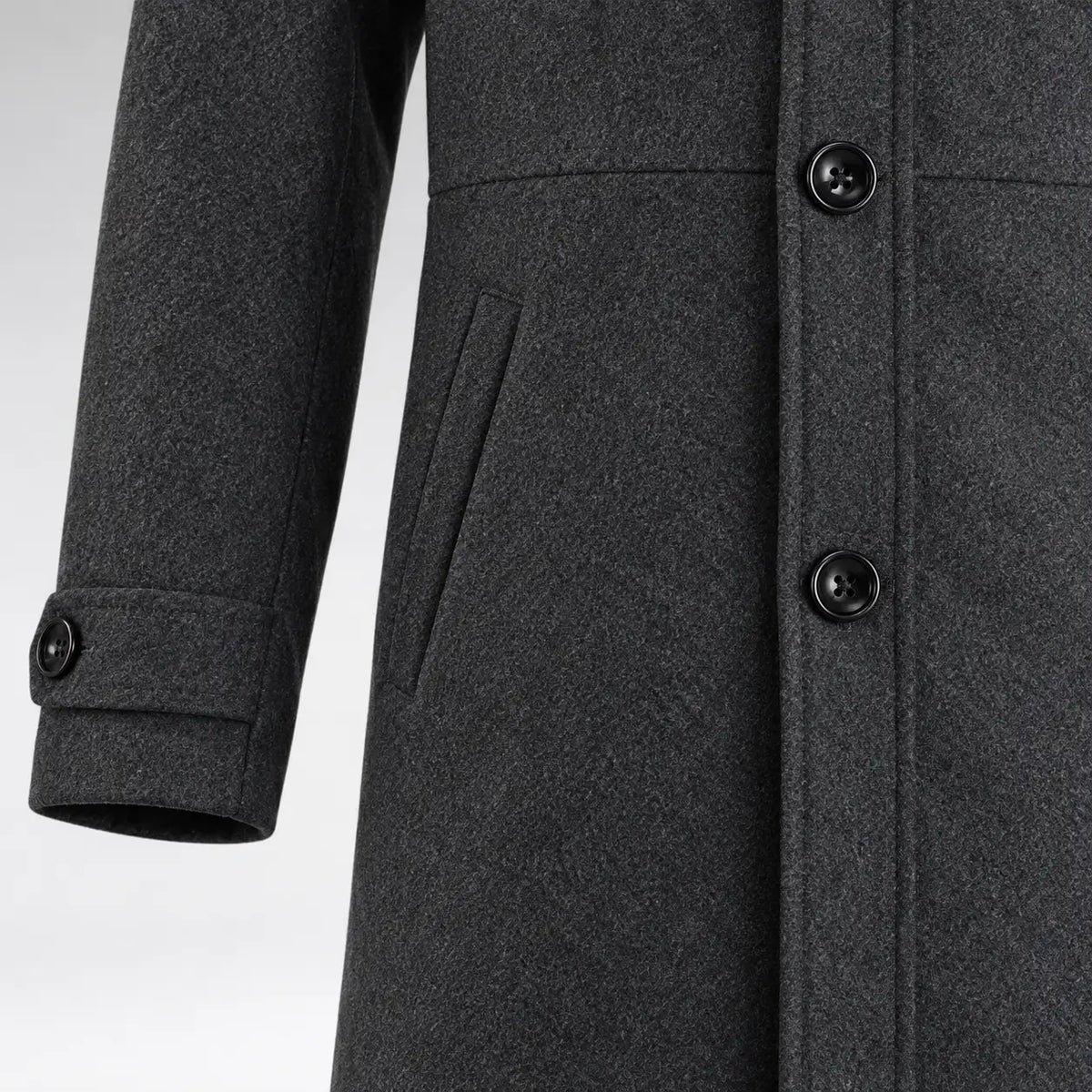 Men’s Classic Long Coat – Single-Breasted Overcoat