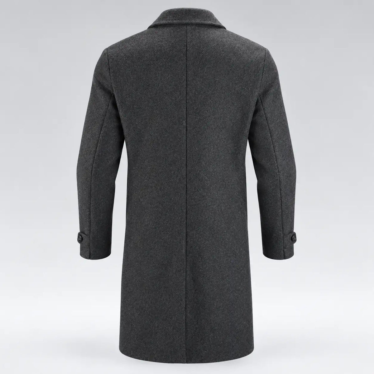 Men’s Classic Long Coat – Single-Breasted Overcoat
