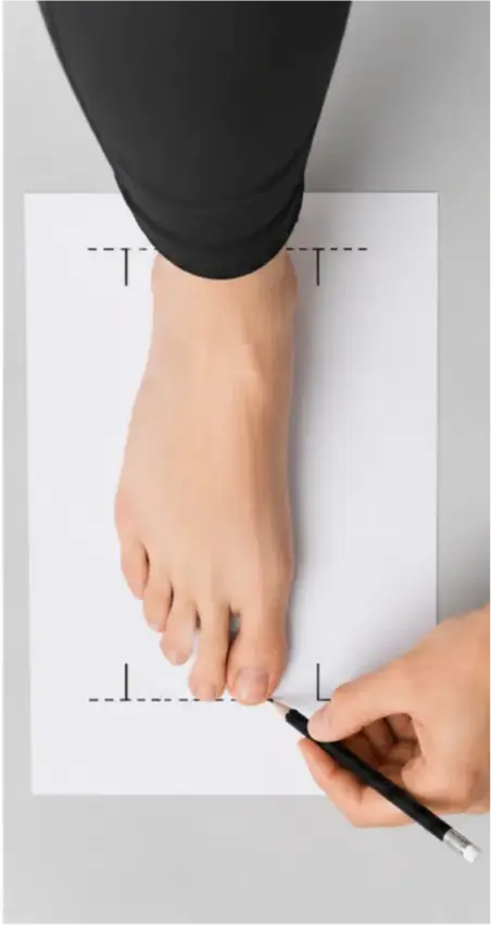 Mark toe and heel