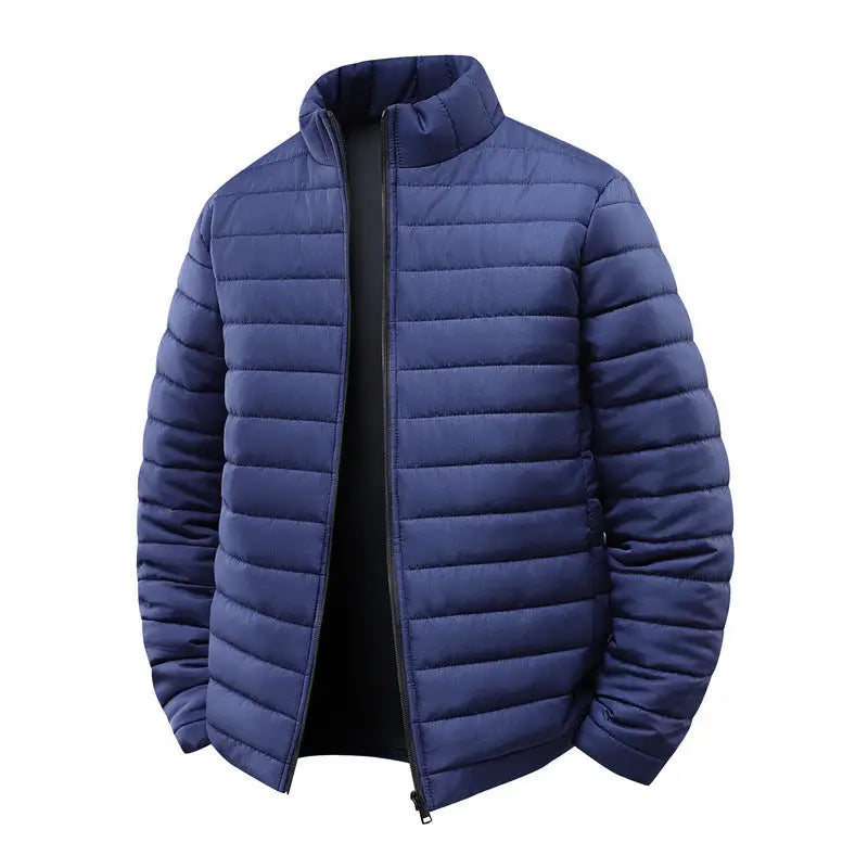 Men's Stand Collar Quilted Puffer Jacket – Lightweight Winter Coat