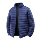 Men's Stand Collar Quilted Puffer Jacket – Lightweight Winter Coat