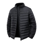 Men's Stand Collar Quilted Puffer Jacket – Lightweight Winter Coat