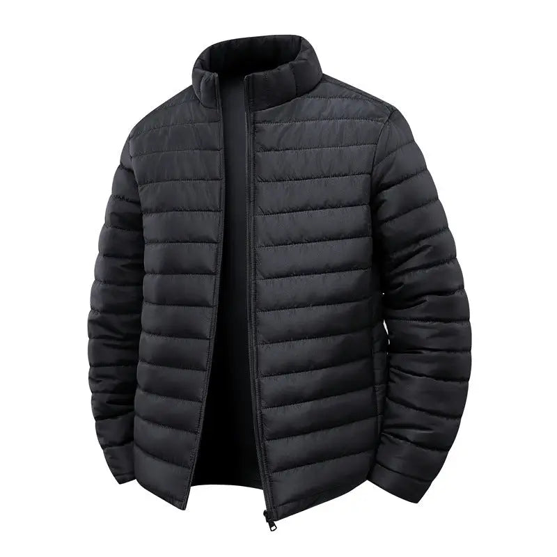 Men's Stand Collar Quilted Puffer Jacket – Lightweight Winter Coat