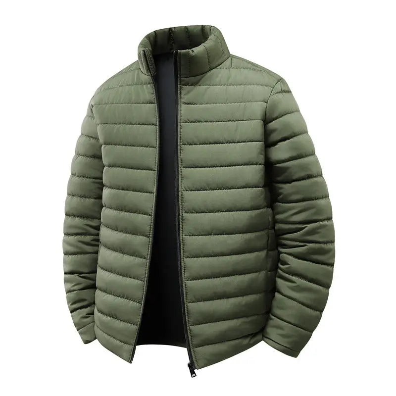 Men's Stand Collar Quilted Puffer Jacket – Lightweight Winter Coat